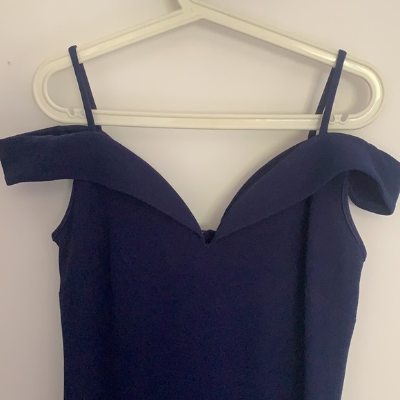 ASOS | Navy blue off the shoulder dress - Picture 4 of 5